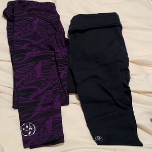 Zumba leggings XS- purple safari and black